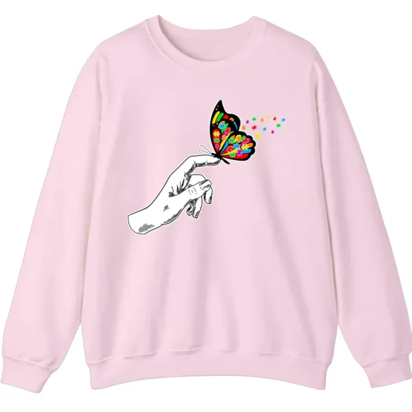 5.2 Puzzle Piece Butterfly Autism Acceptance Shirt, Hand Holding Butterfly Support Gift