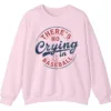 There's No Crying in Baseball Movie Quote Sweatshirt, Distressed Vintage Game Day Crewneck, Funny Sports Fan Pullover