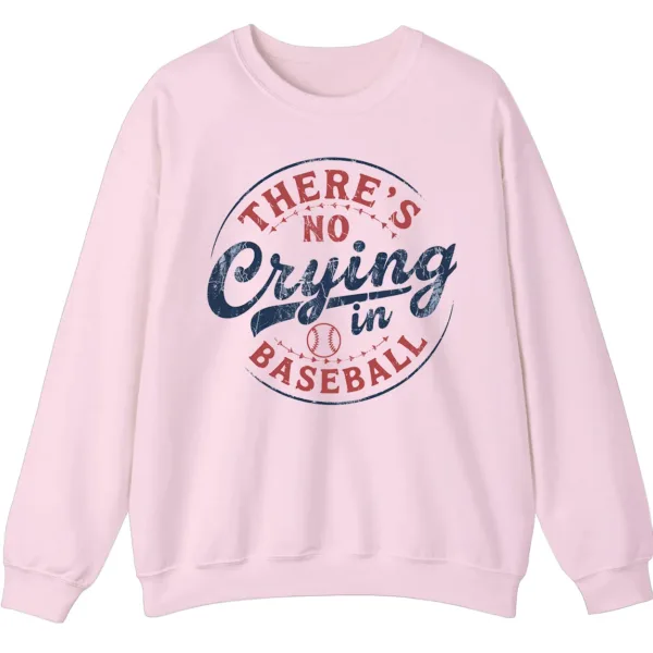 There's No Crying in Baseball Movie Quote Sweatshirt, Distressed Vintage Game Day Crewneck, Funny Sports Fan Pullover