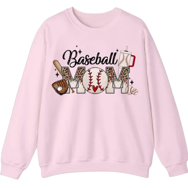 5.2 Baseball Mom Sweatshirt, Game Day Sports Mom Pullover, Leopard Pattern Crewneck