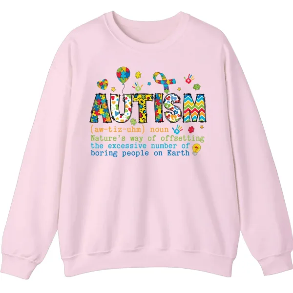 5.2 Funny Autism Definition Sweatshirt, "Offsetting Boring People" Sarcastic Crewneck Gift
