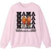 5.2 Basketball Mama Leopard Print Bow Crewneck Sweatshirt
