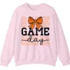 5.2 Basketball Bow Game Day Graphic Crewneck Sweatshirt