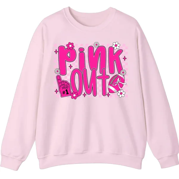 5.2 Pink Out Football Breast Cancer Fighter Support Crewneck
