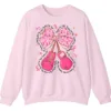 Together We Fight Pink Ribbon Boxing Gloves Crewneck Sweatshirt
