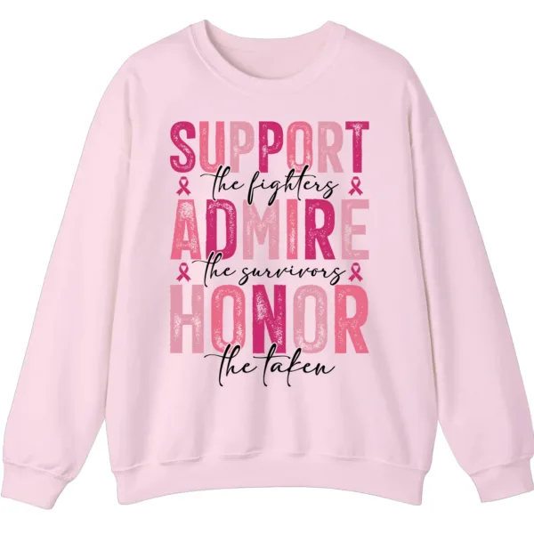 5.2 Breast Cancer Awareness Pink Ribbon Sweatshirt, Support Admire Honor Fighter Survivor Shirt
