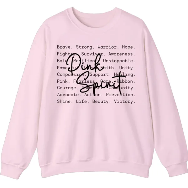 5.2 Pink Spirit Breast Cancer Awareness Sweatshirt, Warrior Hope Survivor Word Cloud Shirt