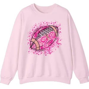 Pink Out Football Game Day Sweatshirt, Breast Cancer Awareness Cheerleading Pink Football Crewneck