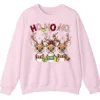 Reindeer Plaid Scarf Christmas Sweatshirt, Funny Ho Ho Holiday Shirt