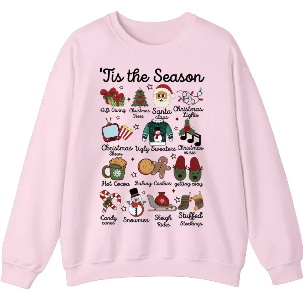 5.2 'Tis The Season Christmas Sweatshirt, Hot Cocoa Cookie Holiday Crewneck