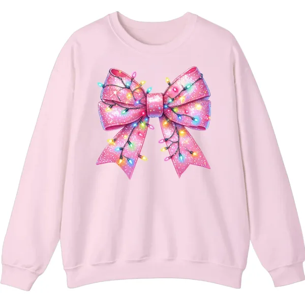 5.2 Pink Christmas Lights Bow Sweatshirt