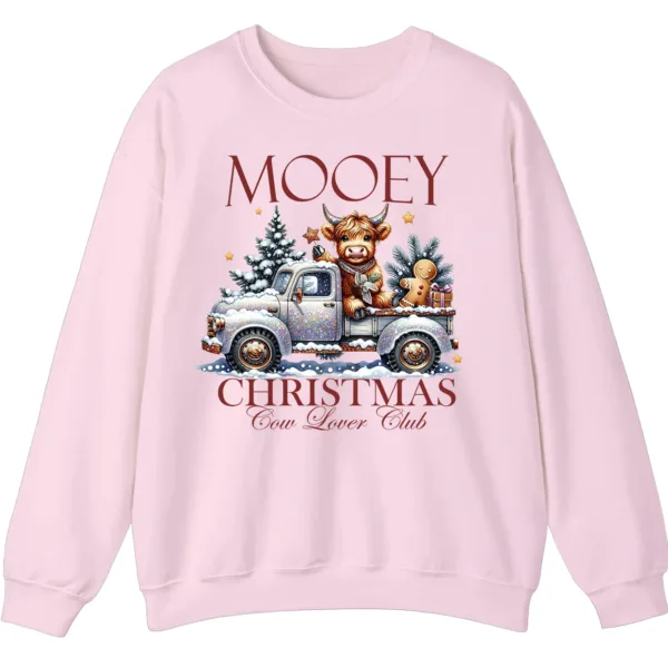 Mooey Christmas Highland Cow Truck Sweatshirt