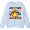 5.3 Autism Awareness Smiley Face Sweatshirt, Cute Happy Face Neurodiversity Crewneck