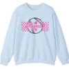5.3 Mama Pink Glitter Softball Sweatshirt, Checkered Game Day Crewneck, Baseball Mom Pullover, Cute Sports Mom Gift