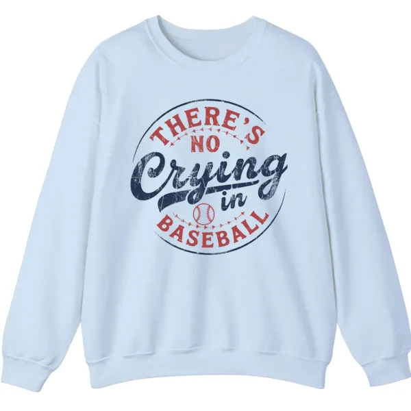 There's No Crying in Baseball Movie Quote Sweatshirt, Distressed Vintage Game Day Crewneck, Funny Sports Fan Pullover