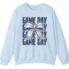 5.3 Game Day Baseball Bow Sweatshirt, Softball Star Ribbon Crewneck, Vintage Sports Fan Pullover