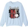 5.3 Baseball Mama Red Glitter Leopard Lightning Sweatshirt, Game Day Sports Mom Pullover, Distressed Grunge Design Crewneck