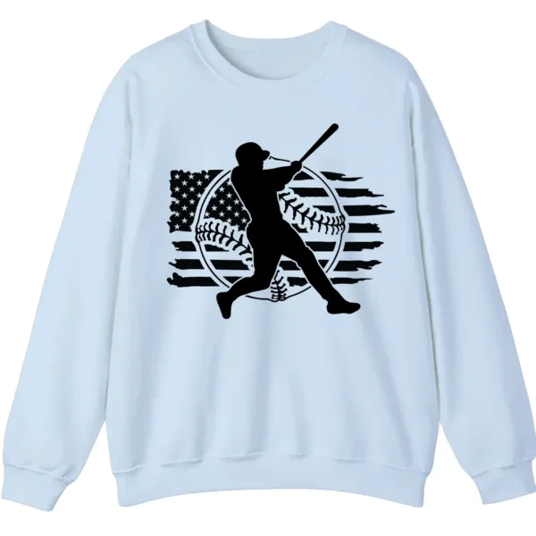 5.3 Baseball Player American Flag Crewneck Sweatshirt