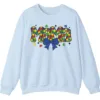 5.3 Cute Colorful Puzzle Piece Mama Crewneck, Autism Awareness Bubble Letters Sweatshirt