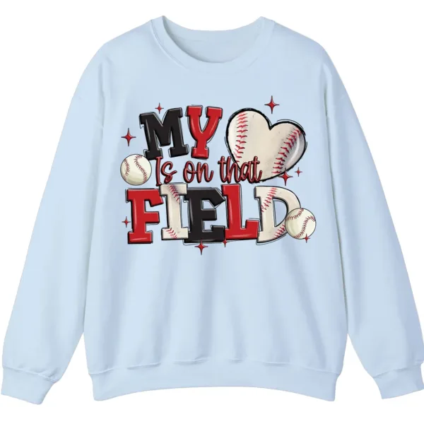 5.3 My Heart Is On That Field Baseball Crewneck Sweatshirt