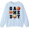 5.3 Basketball Game Day Bow Graphic Crewneck Sweatshirt