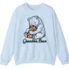 5.3 Autism Grandma Bear Sweatshirt, Puzzle Piece Teddy Bear Hug Support Gift