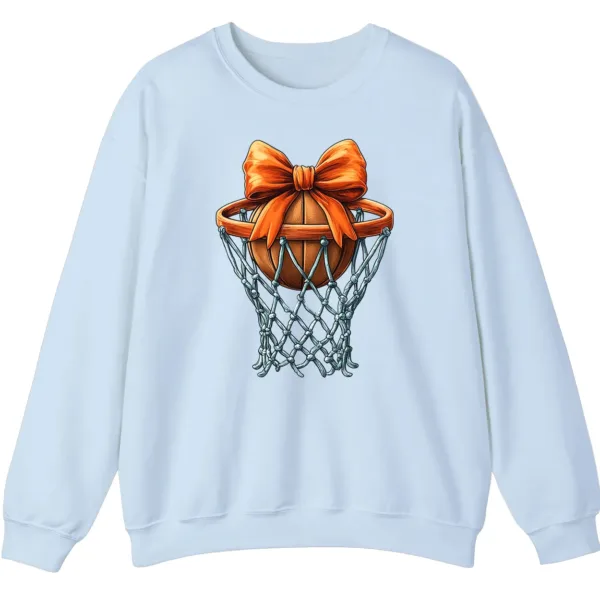 5.3 Game Day Basketball Lover Bow Crewneck Sweatshirt