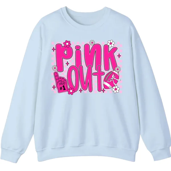 5.3 Pink Out Football Breast Cancer Fighter Support Crewneck