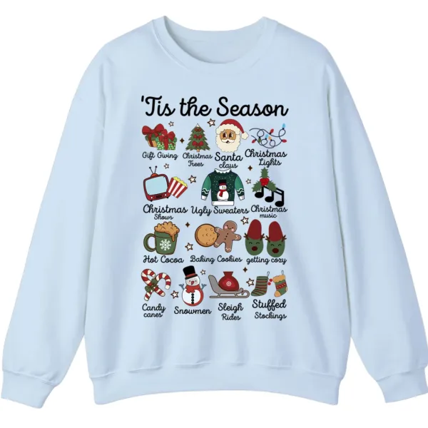 5.3 'Tis The Season Christmas Sweatshirt, Hot Cocoa Cookie Holiday Crewneck
