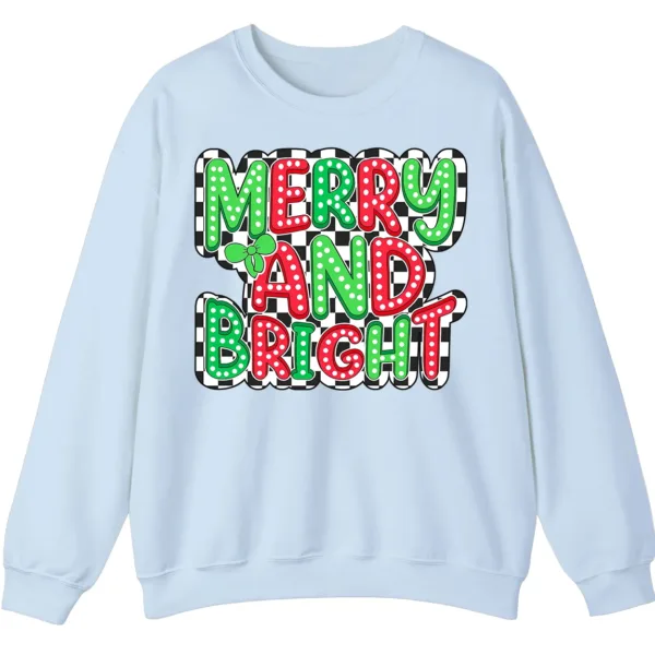Merry And Bright Checkerboard Christmas Sweatshirt