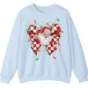 Retro Santa Bow Sweatshirt – Christmas Checkerboard Holiday Crewneck