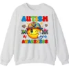 5.4 Autism Awareness Smiley Face Sweatshirt, Cute Happy Face Neurodiversity Crewneck