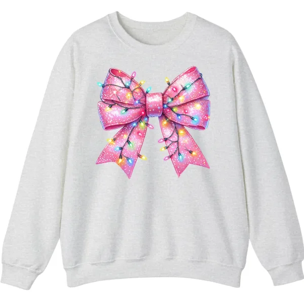 5.4 Pink Christmas Lights Bow Sweatshirt