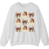 Leopard Print Bows & Santa Christmas Sweatshirt