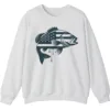 5.4 Patriotic Bass Fishing Crewneck Sweatshirt - USA Flag Fish Graphic