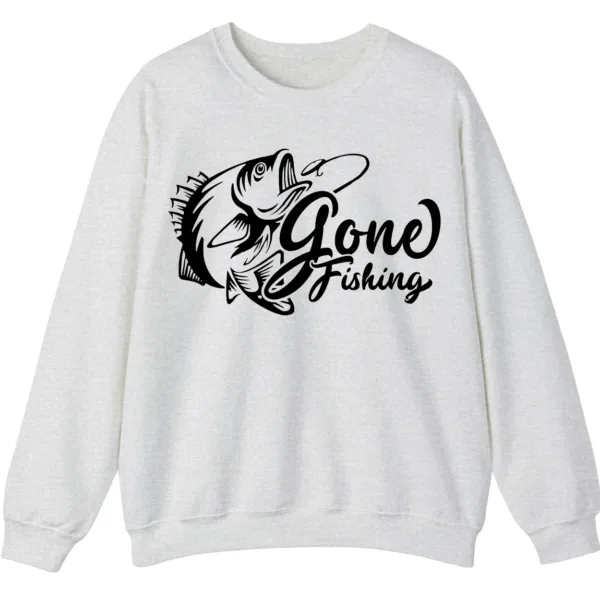5.4 "Gone Fishing" Crewneck Sweatshirt - Classic Bass Graphic Apparel