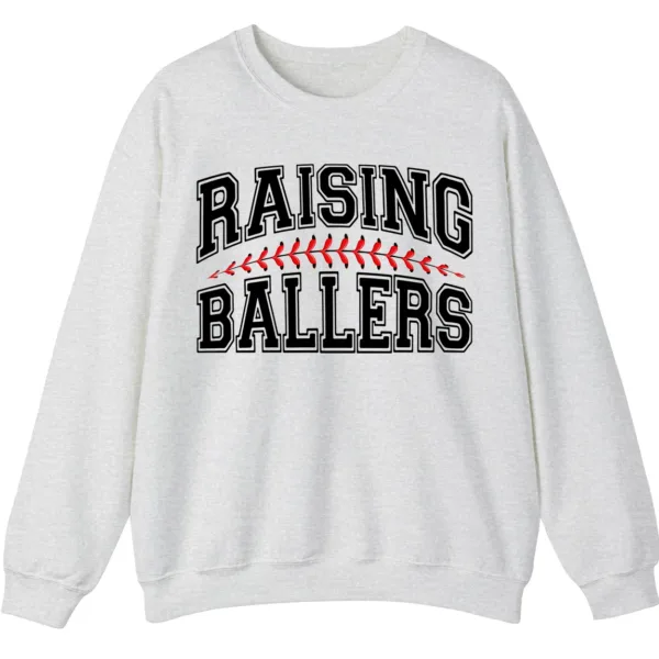 5.4 Raising Ballers Sweatshirt, Baseball Mom Crewneck, Softball Game Day Pullover, Sports Parent Gift