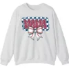 5.4 Leopard Print Mama Baseball Bow Sweatshirt, Checkered Game Day Crewneck, Pink Cheetah Softball Mom Pullover