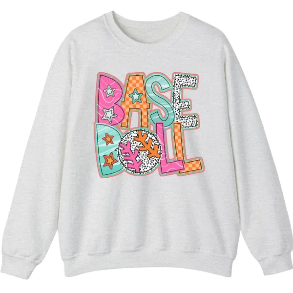 5.4 Groovy Retro Pastel Baseball Sweatshirt, Funky Pop Art Game Day Crewneck, Neon Checkerboard Sports Pullover, Bright Softball Fan Gift