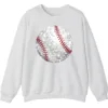 5.4 Glitter Sparkle Baseball Softball Sweatshirt, Bling Game Day Fan Crewneck, Women's Diamond Dust Sports Pullover Gift