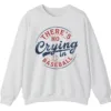 There's No Crying in Baseball Movie Quote Sweatshirt, Distressed Vintage Game Day Crewneck, Funny Sports Fan Pullover