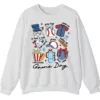5.4 Game Day Essentials Baseball Collage Sweatshirt, Team Spirit Sports Uniform Crewneck, Popcorn Hot Dog Hydration Pullover