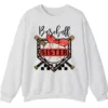 5.4 Baseball Sister Leopard Print Checkered Sweatshirt, Red Bow Game Day Sibling Pullover, Cute Softball Fan Gift