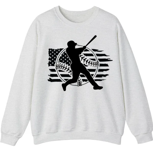 5.4 Baseball Player American Flag Crewneck Sweatshirt