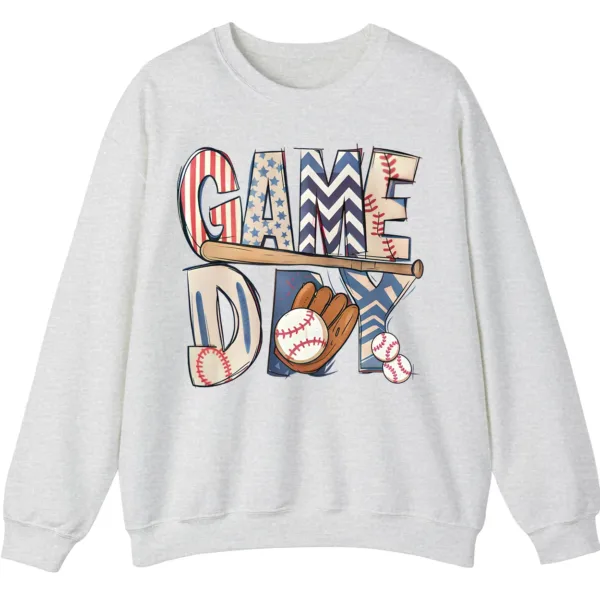 5.4 Game Day Baseball Patriotic USA Crewneck Sweatshirt
