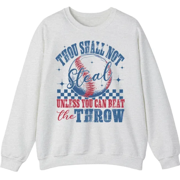 5.4 Thou Shall Not Steal Baseball Funny Crewneck Sweatshirt