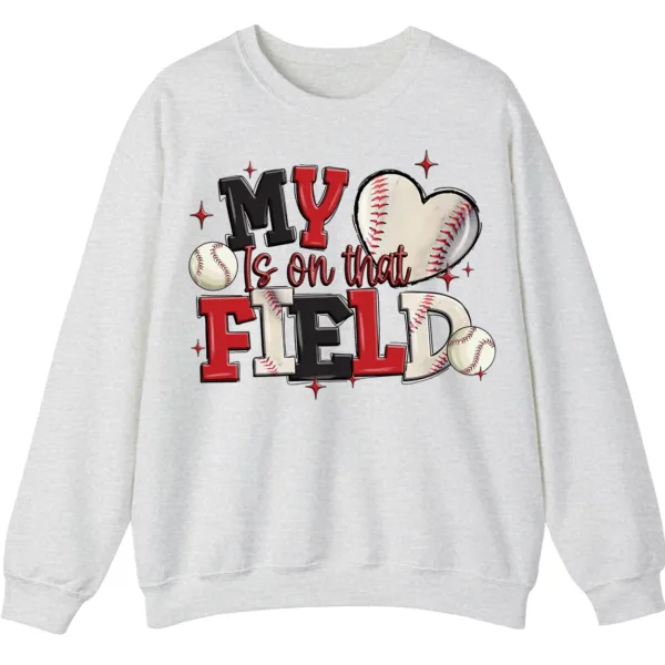 5.4 My Heart Is On That Field Baseball Crewneck Sweatshirt
