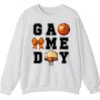 5.4 Basketball Game Day Bow Graphic Crewneck Sweatshirt