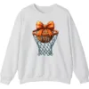 5.4 Game Day Basketball Lover Bow Crewneck Sweatshirt