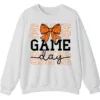 5.4 Basketball Bow Game Day Graphic Crewneck Sweatshirt